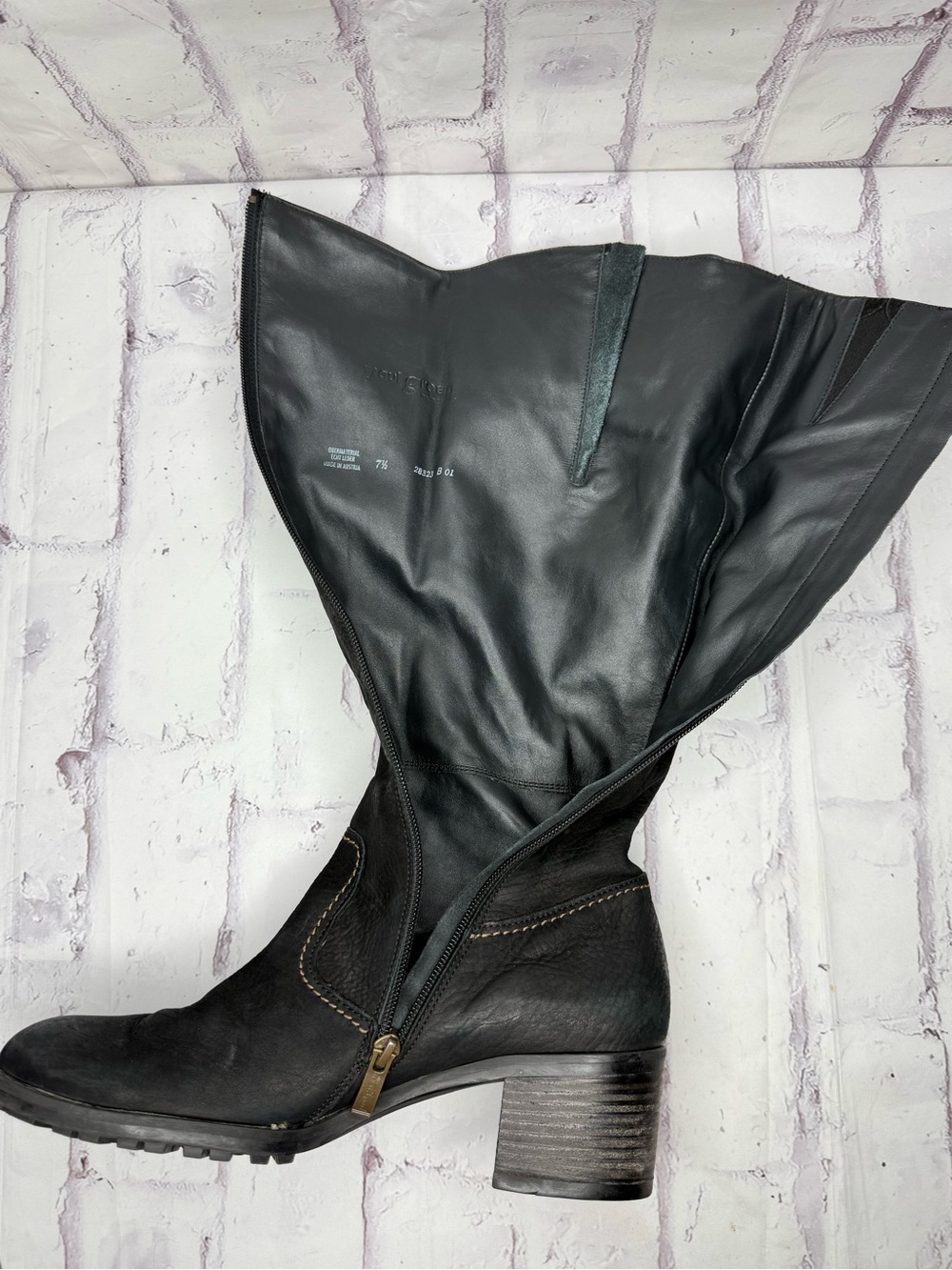 Paul Green Kendra Knee High Riding Boots Sz 7.5 Black Leather Equestrian Renfair - Picture 11 of 13